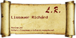 Lissauer Richárd névjegykártya