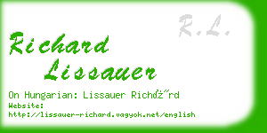 richard lissauer business card
